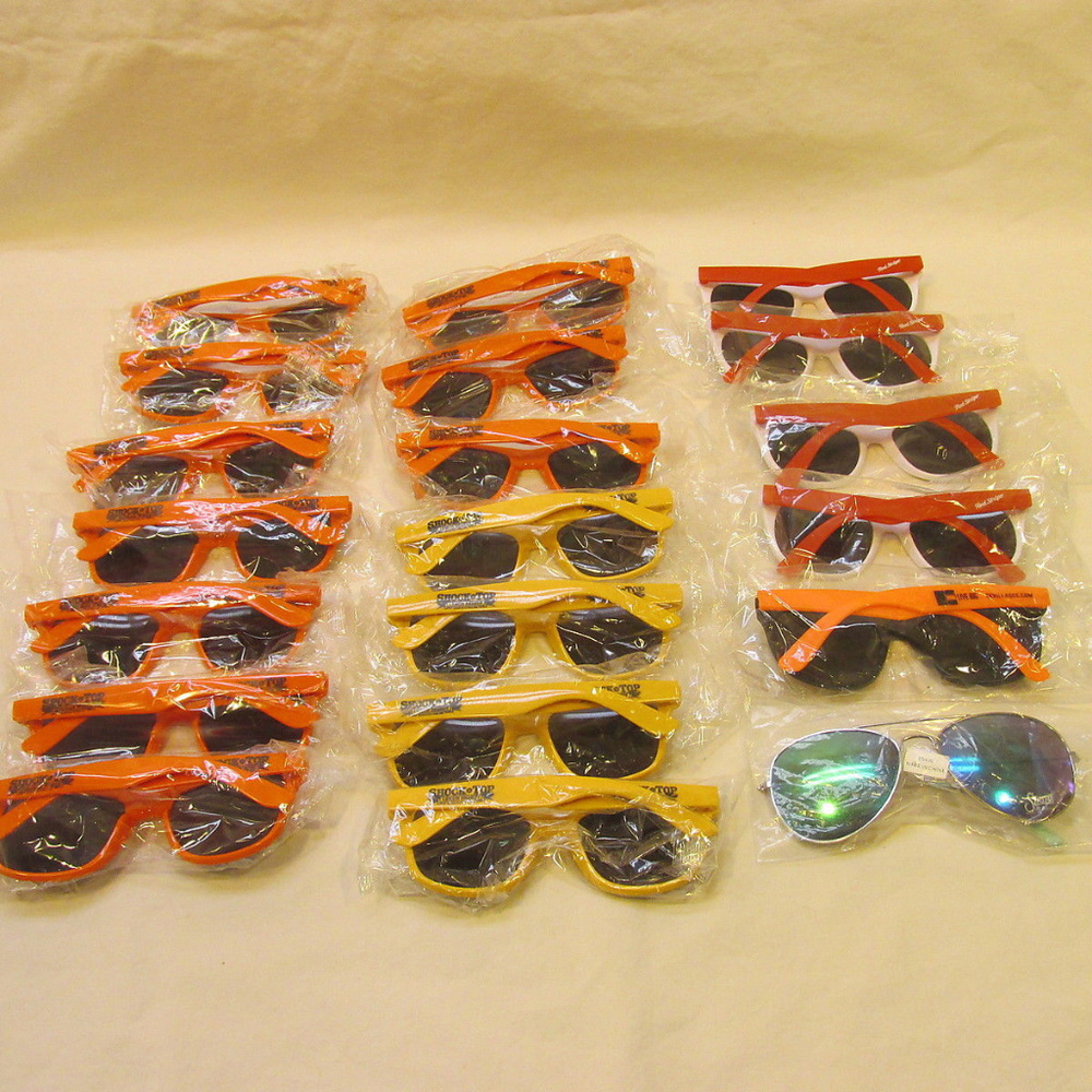 new neon orange yellow white sunglasses beach summer classic wayfarer